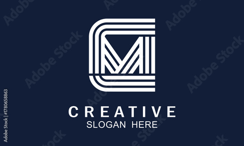 CM monogram logo template