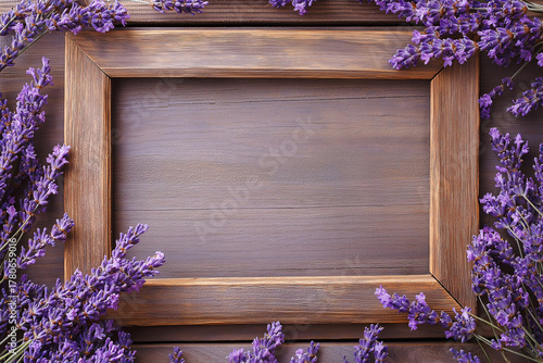 Rustic Lavender Wooden Frame Background