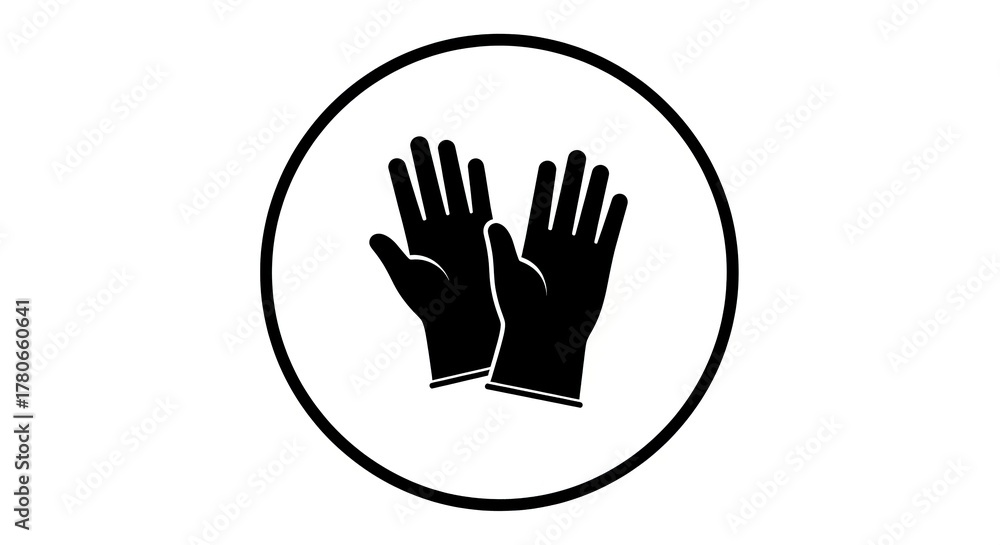 Obraz premium Protective gloves icon on white