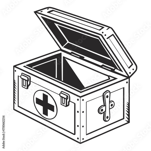 vector illustration of an old box