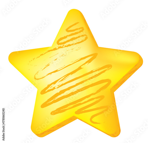 PETIT GATEAU DE NOEL ETOILE - Illustration vectorielle sur fond transparent