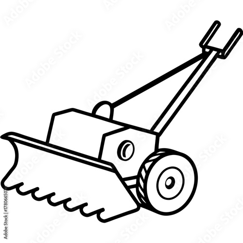 Plow line art vector