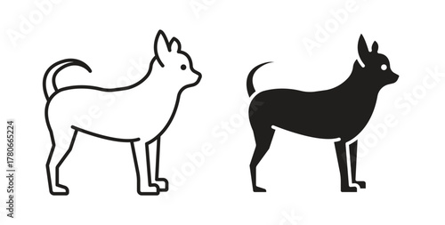 Chihuahua dog icon. Symbol, logo illustration. graphic icon set