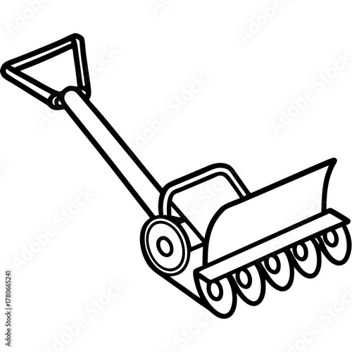 Plow line art vector