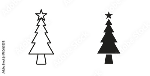 Christmas tree icon. Symbol, logo illustration. graphic icon set