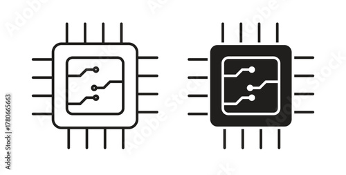 Foto Computer microchip icon