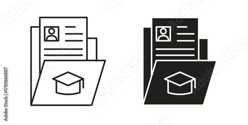 Curriculum icon. Symbol, logo illustration. graphic icon set