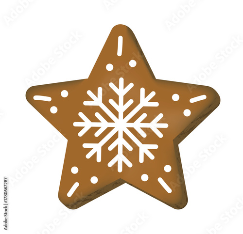 BISCUIT DE NOEL CANNELLE PAIN D'EPICES - Illustration vectorielle sur fond transparent