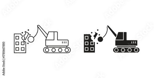 Demolition icon. Symbol, logo illustration. graphic icon set