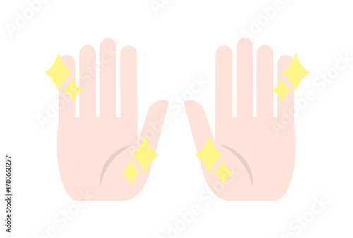 清潔で綺麗な手のひらのイラスト