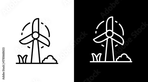 Wind Energy  White Icon Set Design