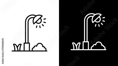 Street Lamp  White Icon Set Design