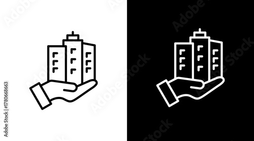 Sustainable Cities  White Icon Set Design