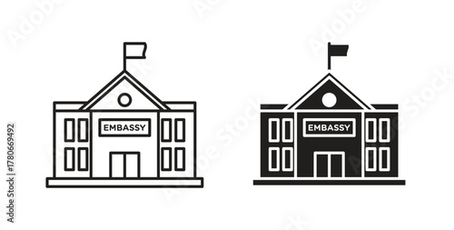 Embassy icon. Symbol, logo illustration. graphic icon set