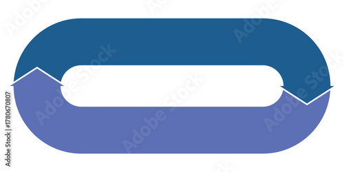 Dynamic flow chart showing iterative process for business solutions, perfect for presentations or website design, blue and purple diagram with arrow progress