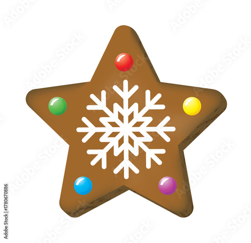 BISCUIT DE NOEL AVEC BONBONS - Illustration vectorielle sur fond transparent