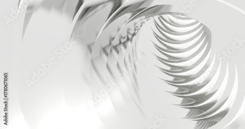 Fototapeta Naklejka Na Ścianę i Meble -  Abstract architecture background silver round tunnel 3d render