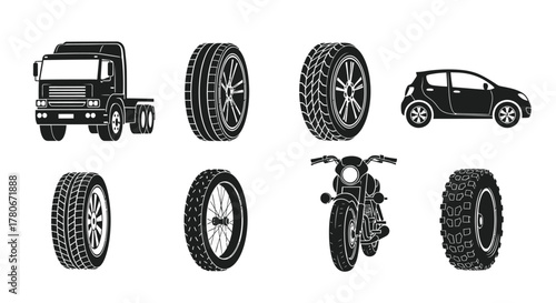 Vehicles and tires a detailed illustration of transport options