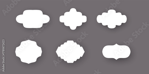 Set of Decorative White Labels and Frames with Shadows