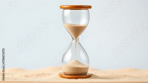 contradictory. An hourglass with sand flowing both ways, illustrating conflicting health guidance in a surreal way. wellbeing guides.