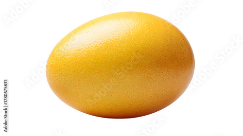 raw chicken egg in natural color, food ingredient symbol, isolated on white background