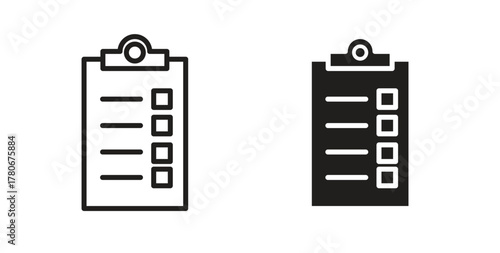 Compliance icons with simple flat and thin stroke style