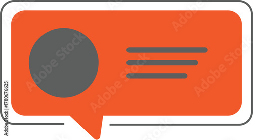 orange glossy speech bubble icon
