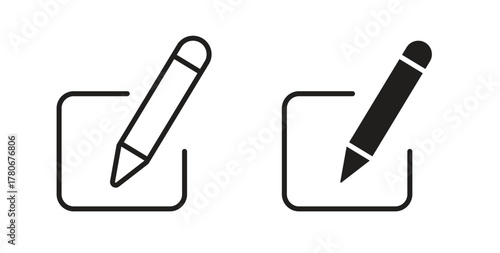 Edit icons with simple flat and thin stroke style