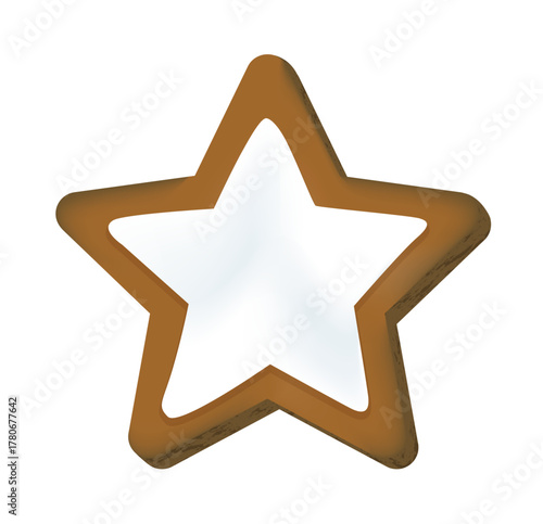 ETOILE A LA CANNELLE ZIMTSTERNE - Illustration vectorielle sur fond transparent