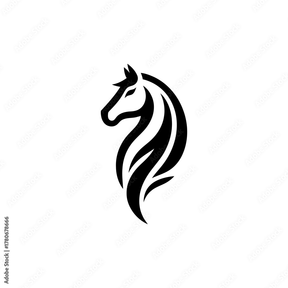 Obraz premium Horse head bold silhouette