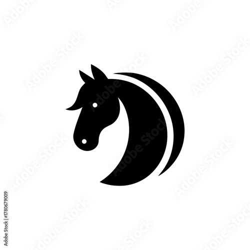 Horse stylized monochrome animal icon