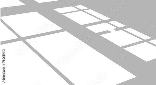 A simple minimalist abstract showing light and shadow with geometric grid design arrangement