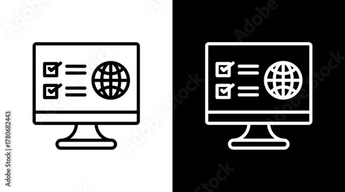 Online Assessment  White Icon Set Design