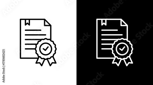 Certificate  White Icon Set Design
