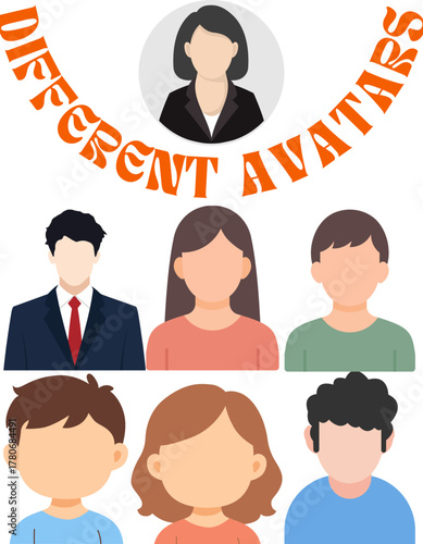 Different Avatars Collection: Diverse Anonymous People Icons for User Profiles and Identity