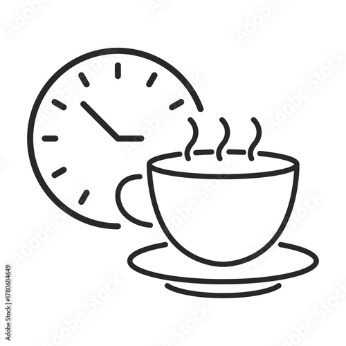 breakfast time web line icon