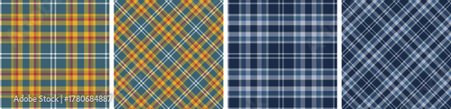 plaid and tartan pattern set.checkered fabric texture background.