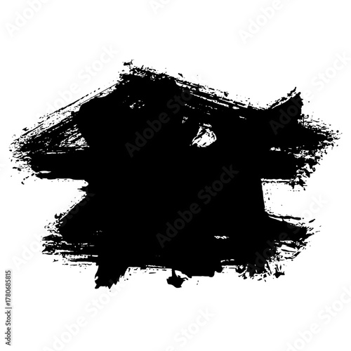 Hand drawn black ink brush strokes for grunge design backgrounds