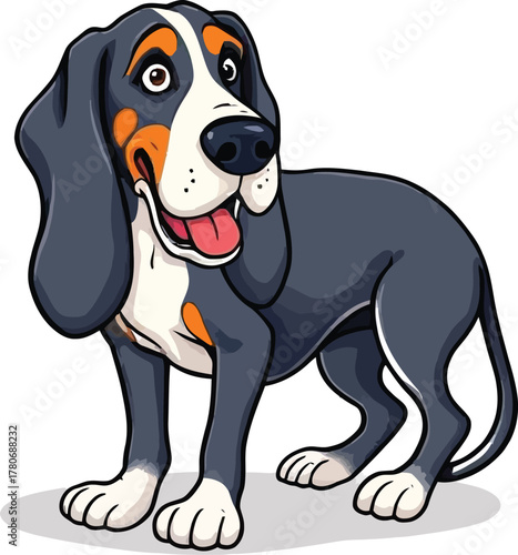 Cute cartoon a illustrator vector Bluetick Coonhound
