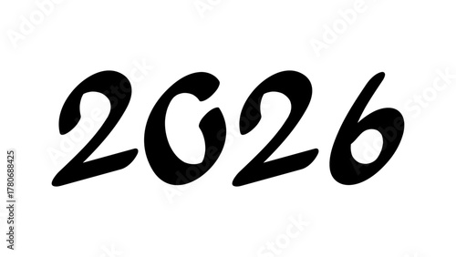 2026 Bold Handwritten Script Typography Vector