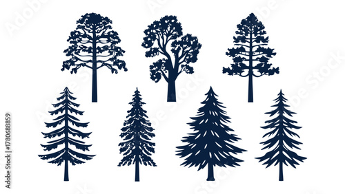 Diverse Forest: A curated collection of diverse trees, each unique silhouette evokes the majesty of the wilderness. They capture the essence of nature's beauty and the importance of its preservation.