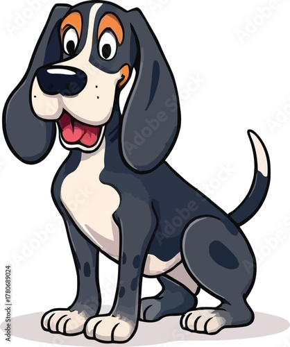 Cute cartoon a illustrator vector Bluetick Coonhound