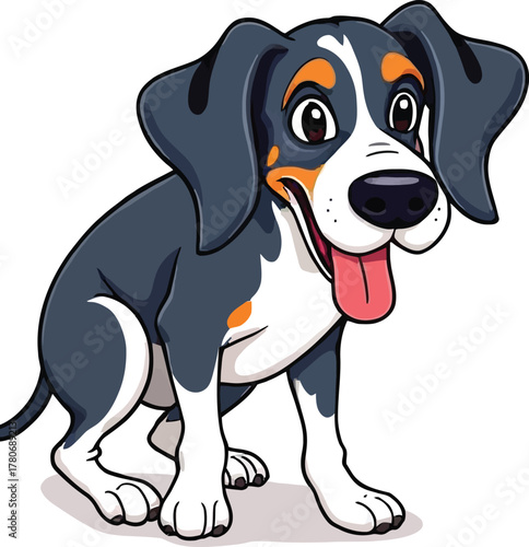 Cute cartoon a illustrator vector Bluetick Coonhound