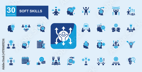 Prime Solid — Soft Skills Icon Set
A collection of modern solid icons designed for business platforms, Stress Management, Positive Thinking, Self Confidence, Decision Making, Resilience and more