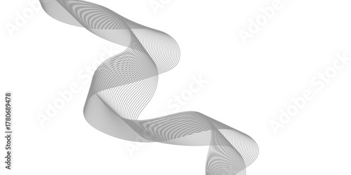 Dynamic gray flowing line abstract background. technological wave structure. digital data stream vector illustration.