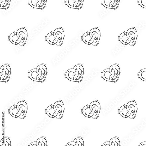 Hand Drawn Bread seamless pattern background