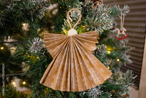Handmade paper angel Christmas toy