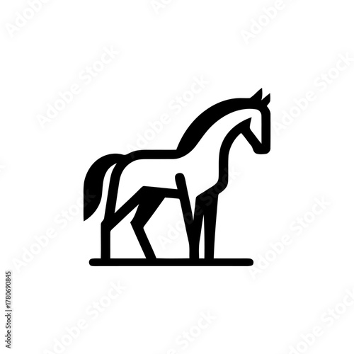Bold horse animal line art