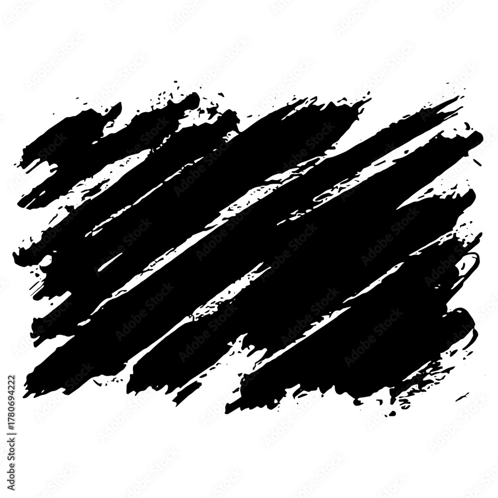 Naklejka premium Expressive black ink brush strokes for creative design projects
