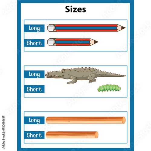 Sizes activity worksheet for kids page 01
